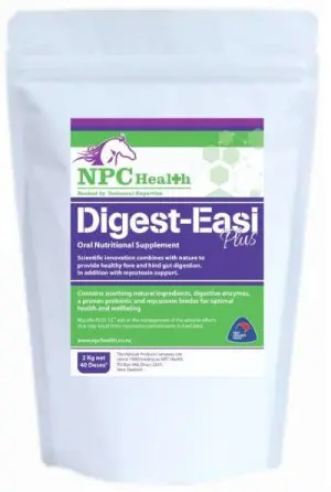 Digest-easi+ toxin binder for horses and digestive aid is a supplement for healthy gut and control of mycotoxins in horses.