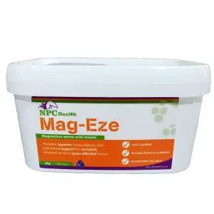 Mag-eze best oral nutritional supplement magnesium for horses that are grass affected, stressed, anxious behaviour or are needing to calm.